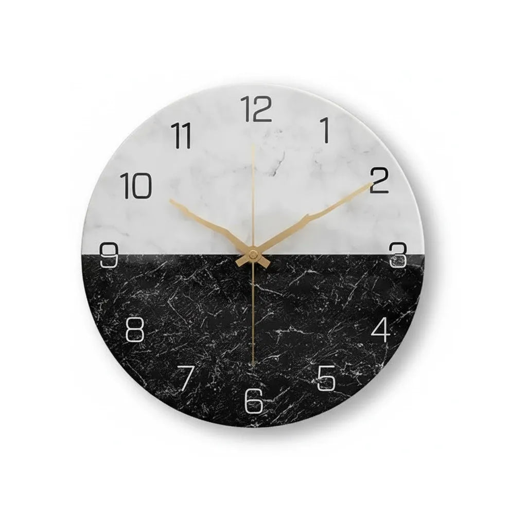 Horloge Murale Design Effet Marbre