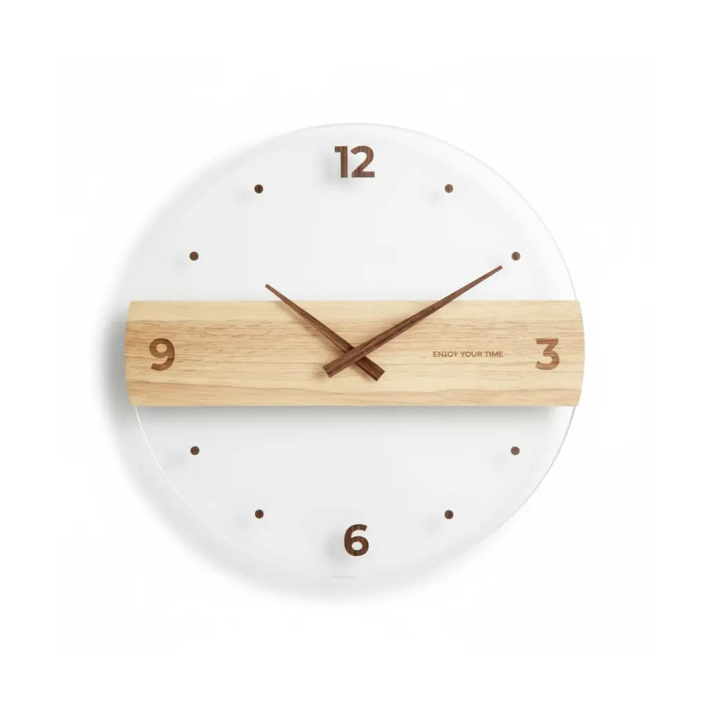 Horloge Murale en Bois et Acrylique