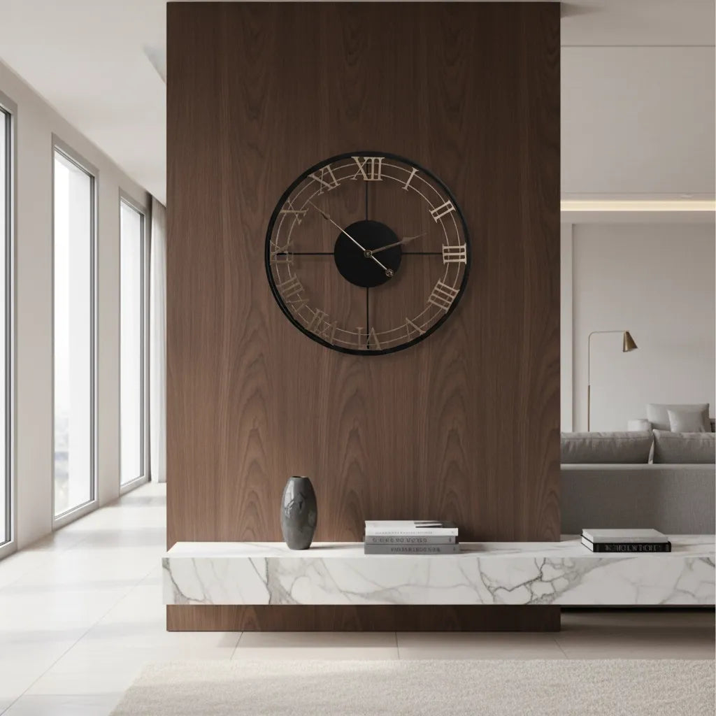 Grande Horloge Murale Design Chiffre Romain