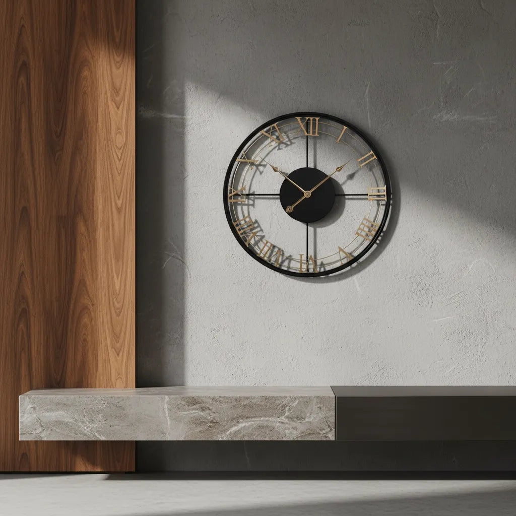 Grande Horloge Murale Design Chiffre Romain