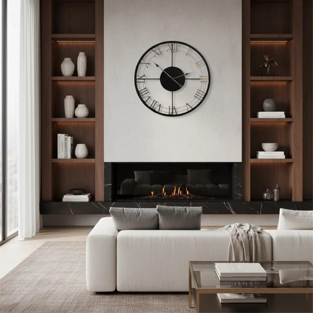 Grande Horloge Murale Design Chiffre Romain