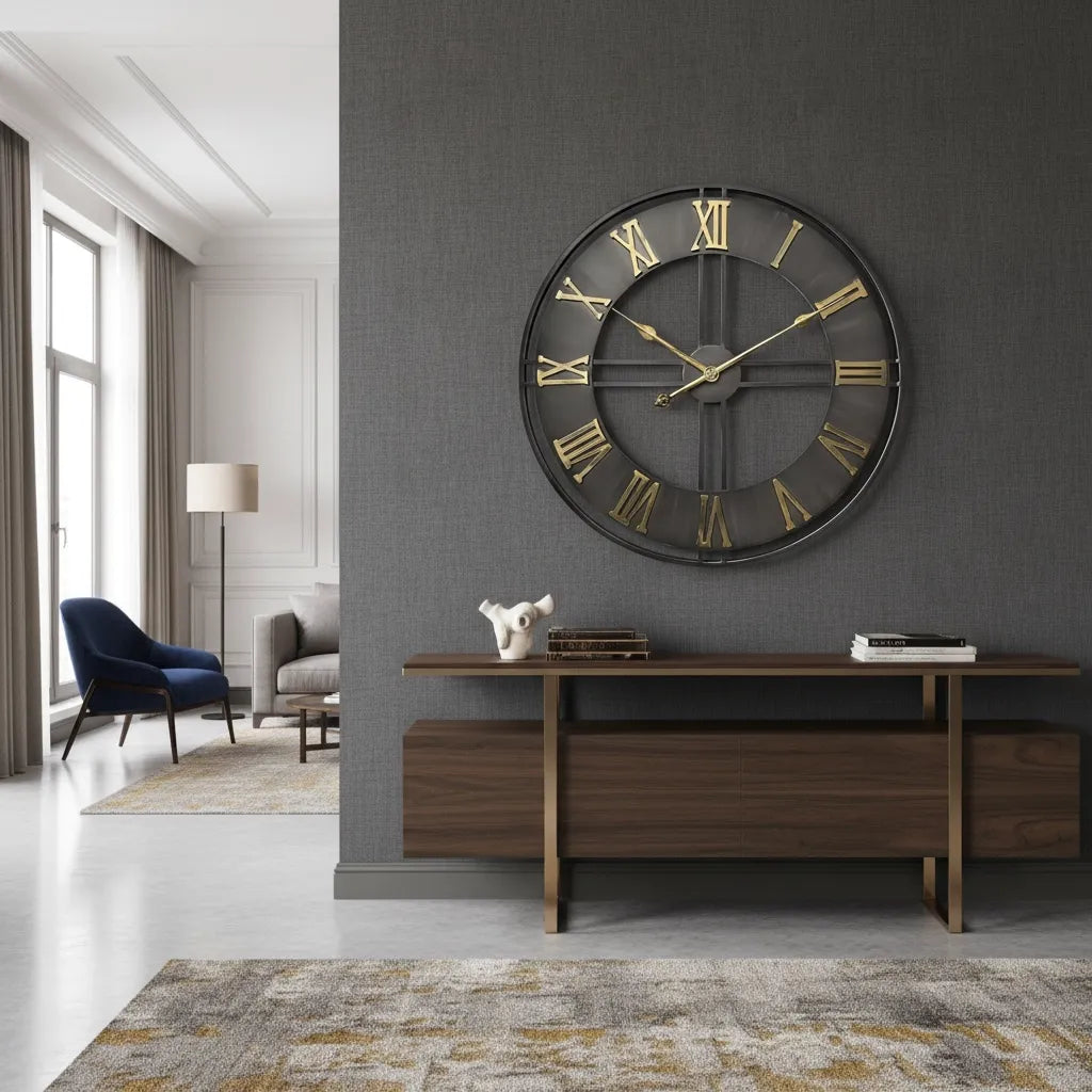 Grande Horloge Murale Industrielle