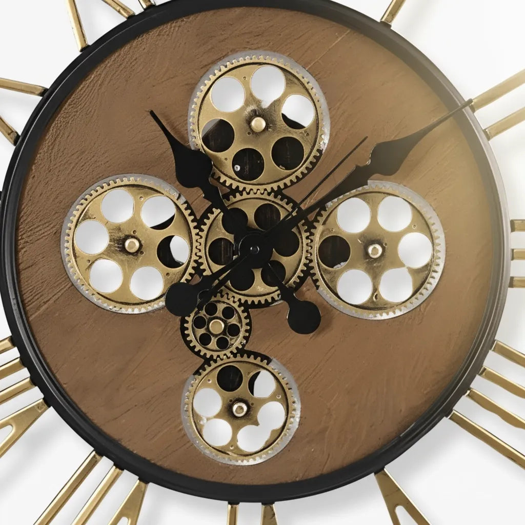 Grande Horloge Murale Steampunk avec Rouages