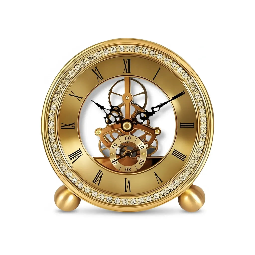 Horloge à Poser Mécanique Dorée