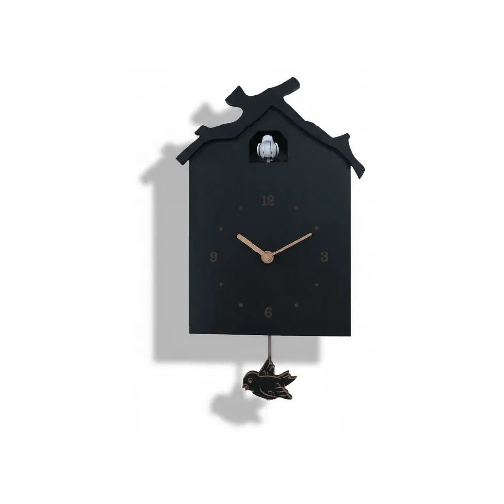Horloge Coucou Moderne Noire/Bleu