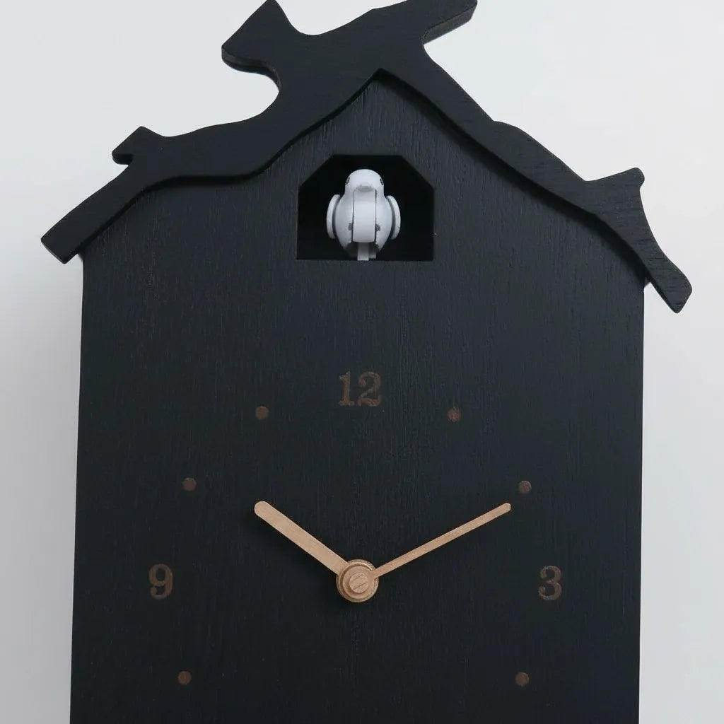 Horloge Coucou Moderne Noire/Bleu