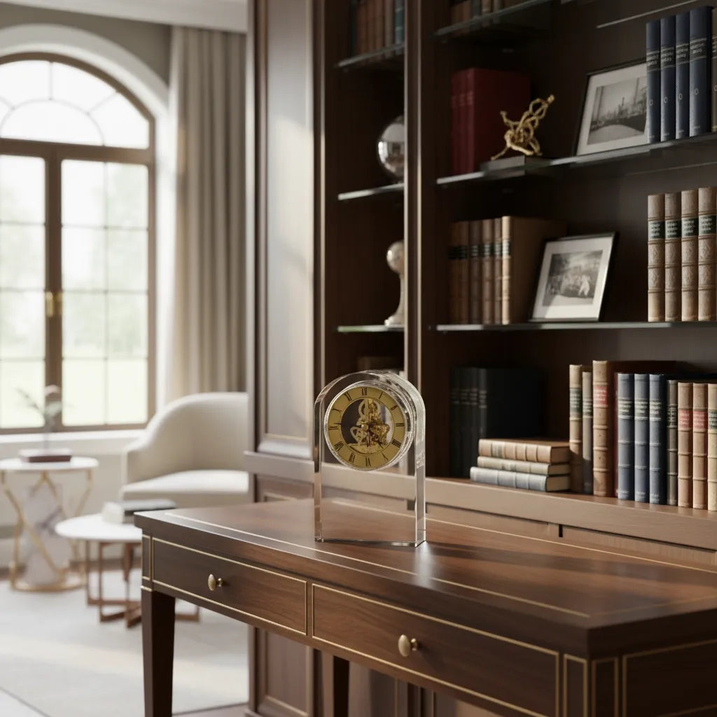 Horloge de Bureau Design Transparente