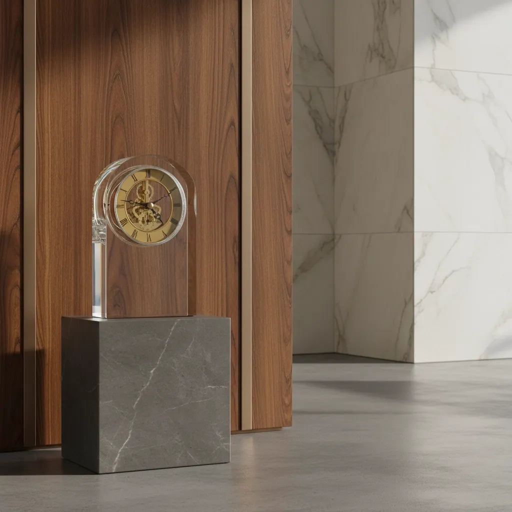 Horloge de Bureau Design Transparente