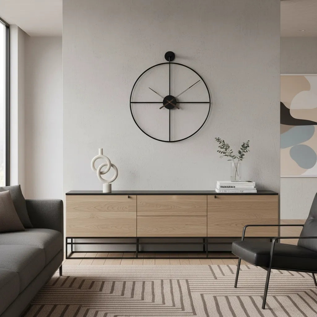 Horloge Design Cercle Croisé
