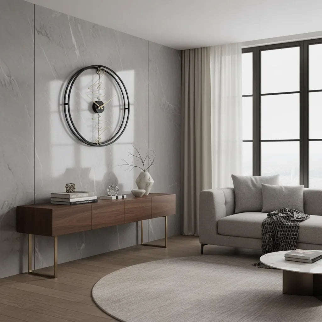 Horloge Design Cercle Détails Abstraits