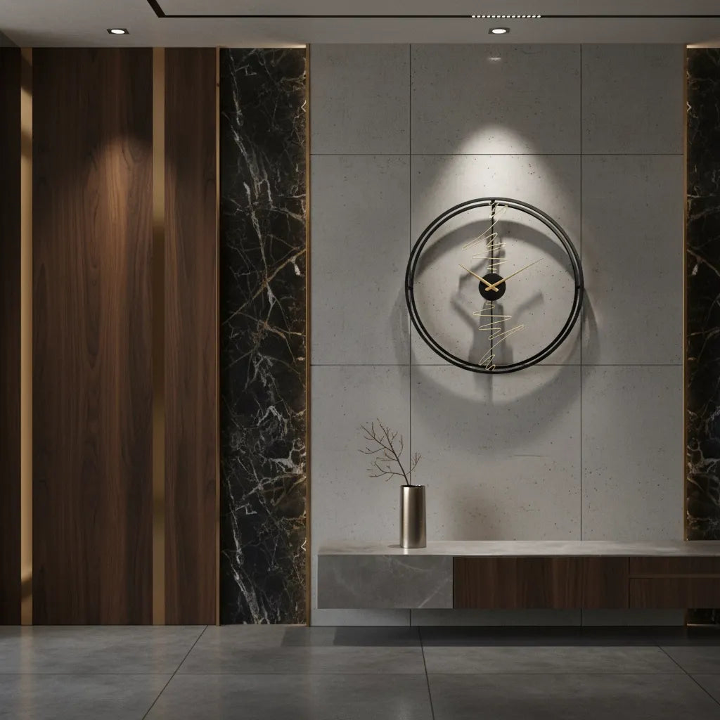 Horloge Design Cercle Détails Abstraits