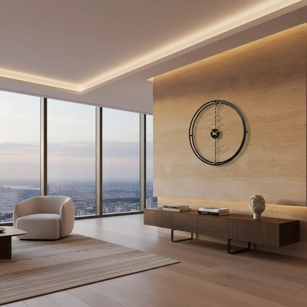 Horloge Design Cercle Détails Abstraits