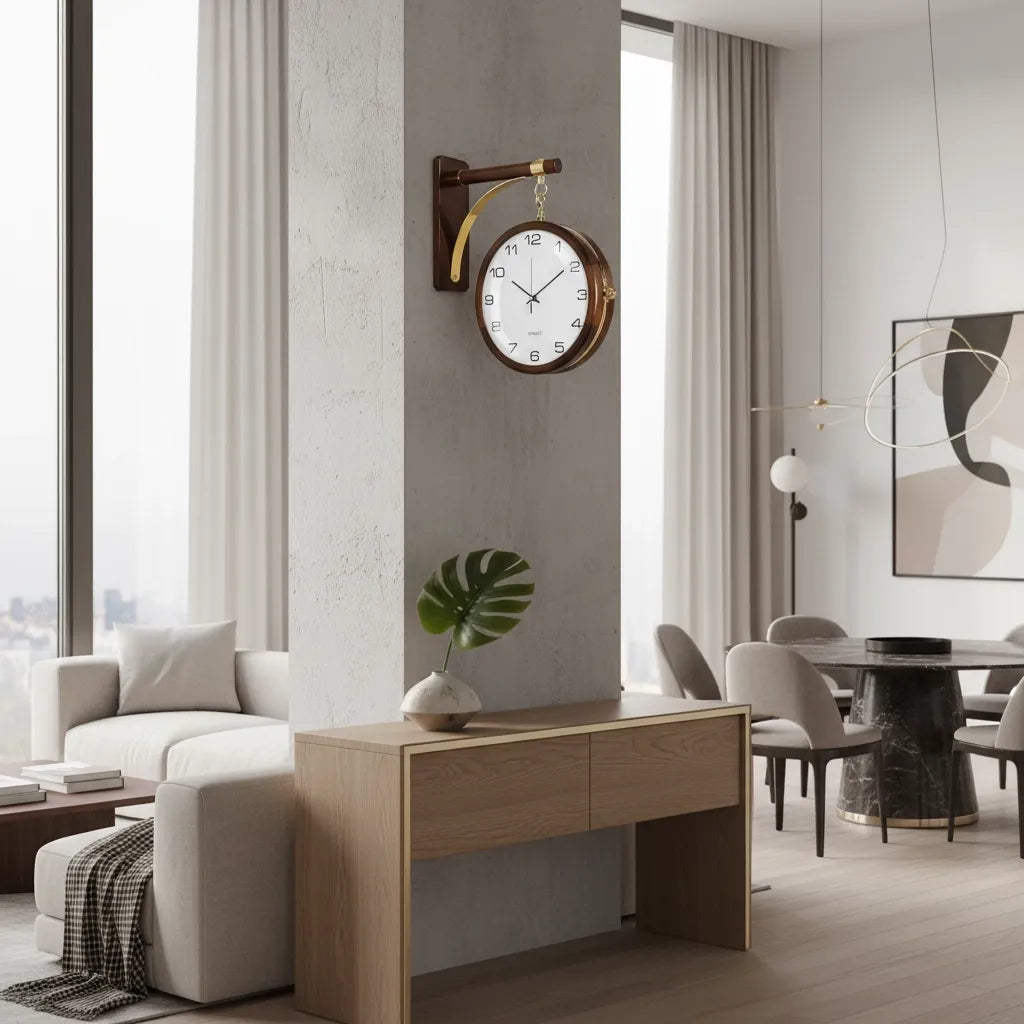 Horloge Double Face Décoration de Salon