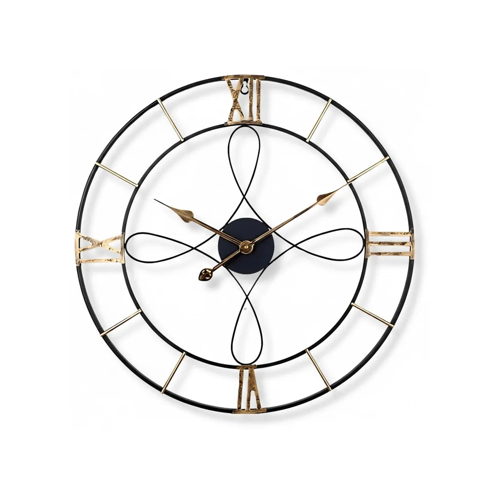 Horloge en Fer Forgé Noir et Or