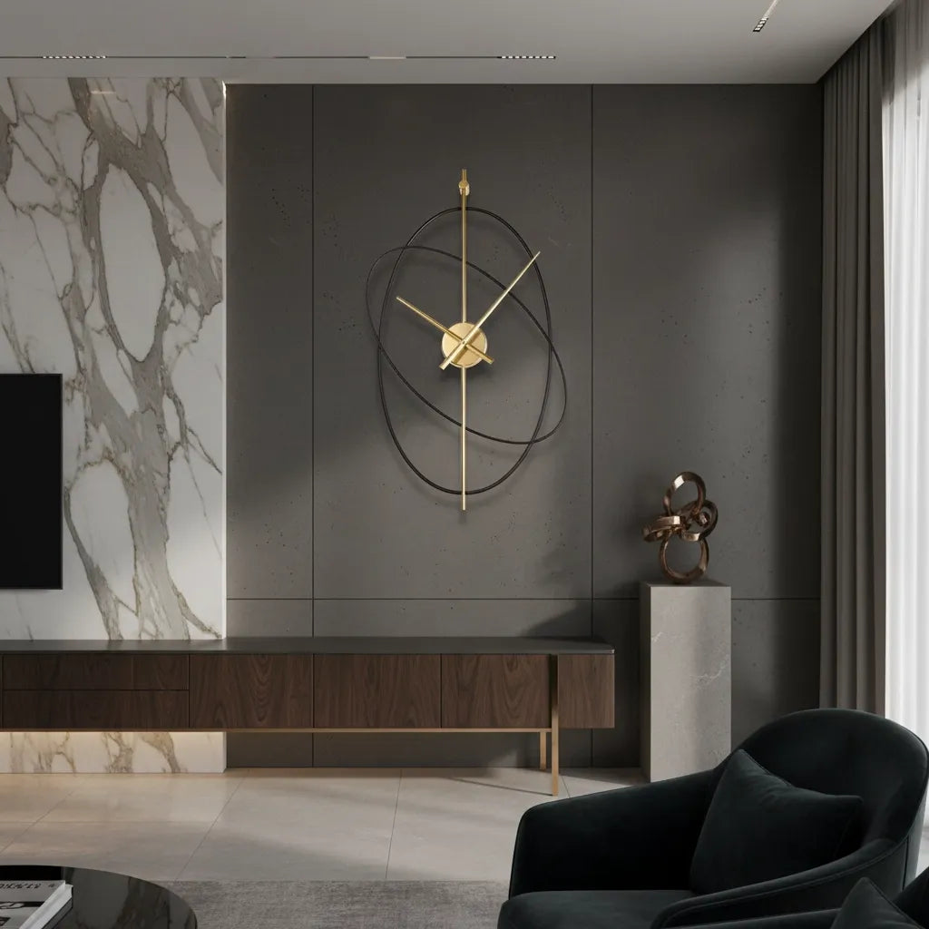 Horloge Murale Anneaux Luxe