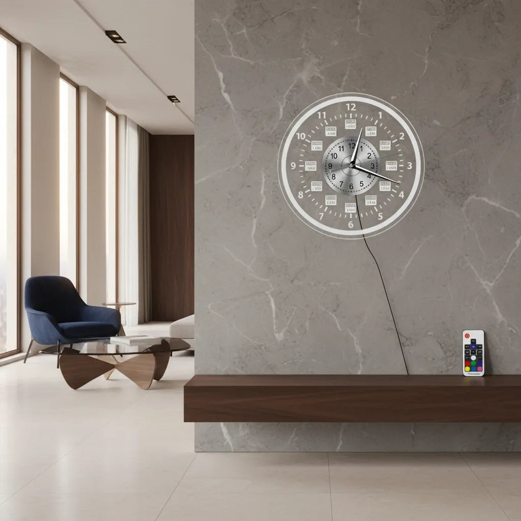 Horloge Murale avec Rétro-éclairage LED