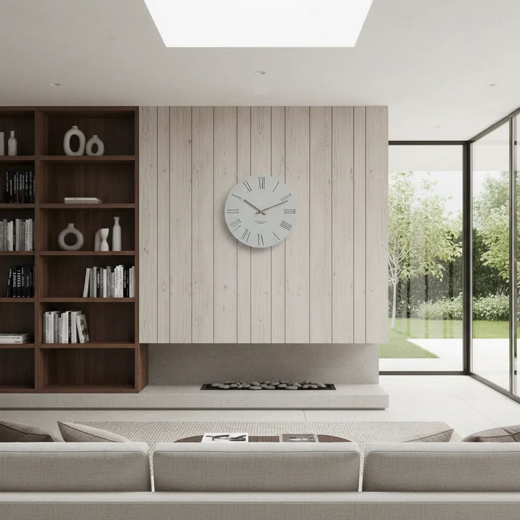 Horloge Murale Béton Minimaliste