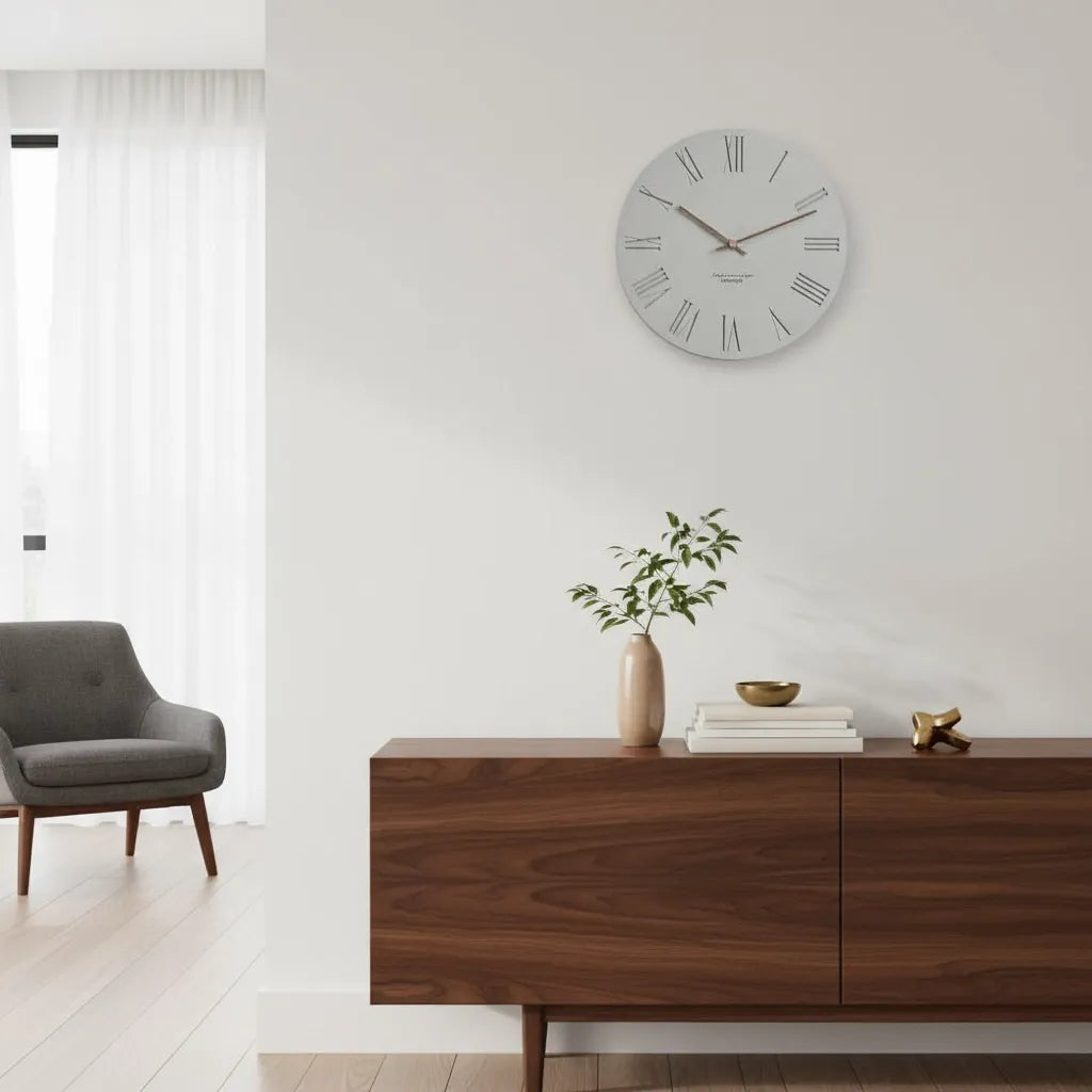 Horloge Murale Béton Minimaliste