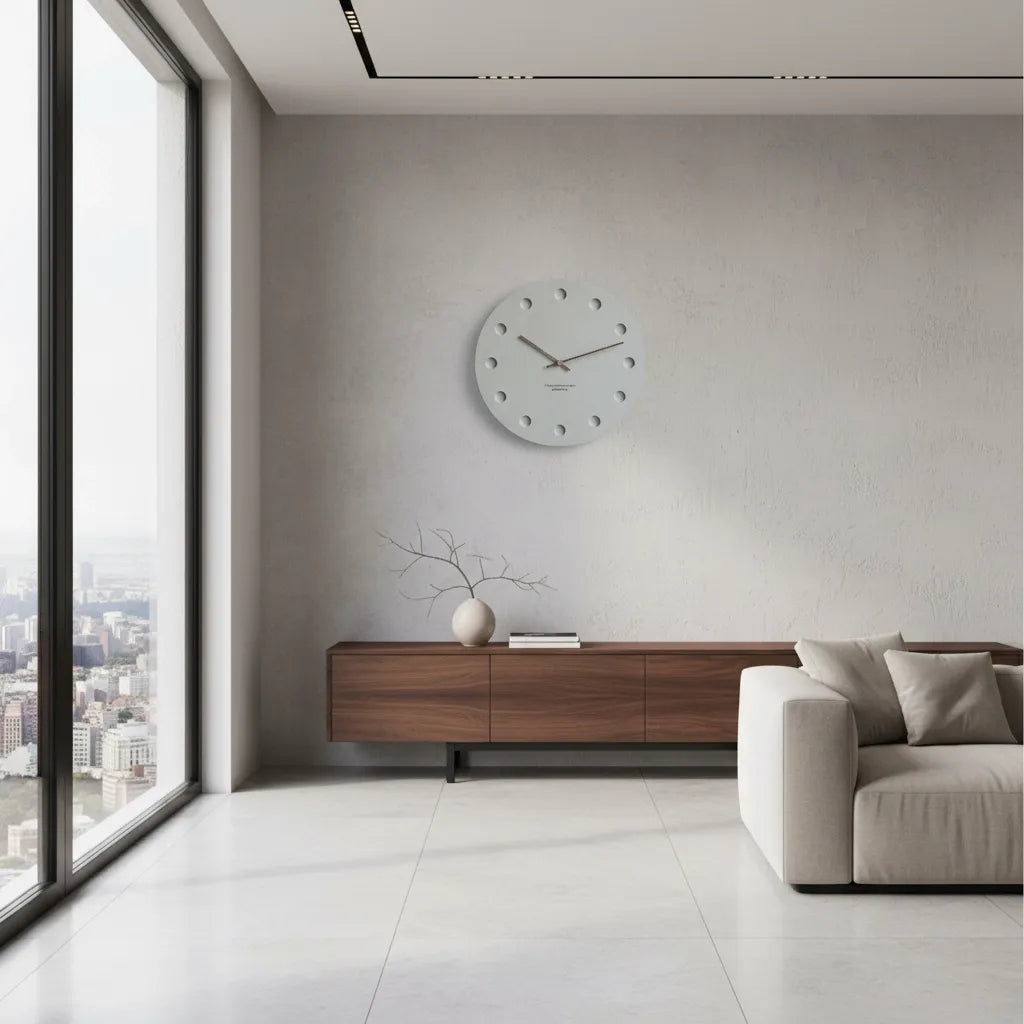 Horloge Murale Béton Minimaliste