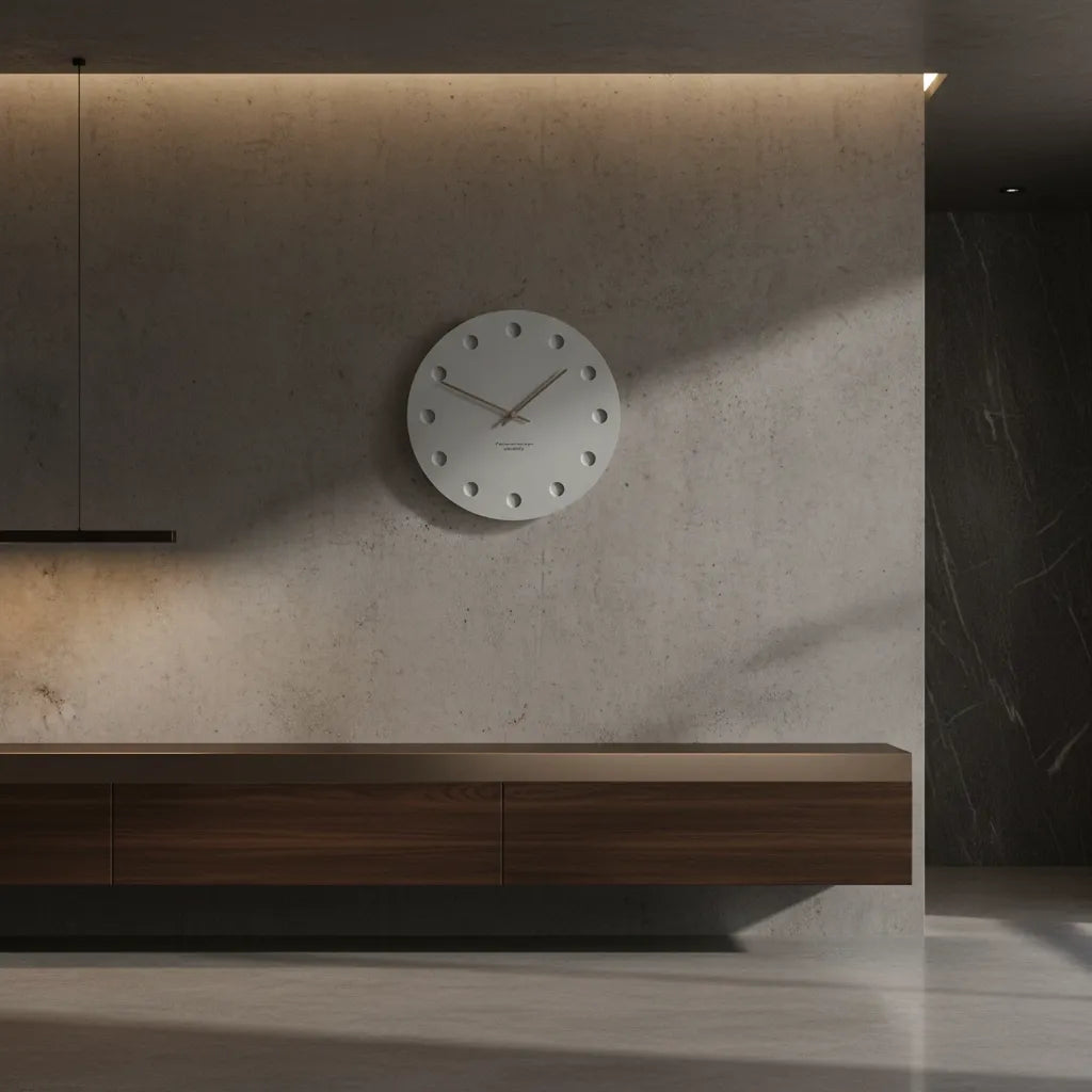 Horloge Murale Béton Minimaliste