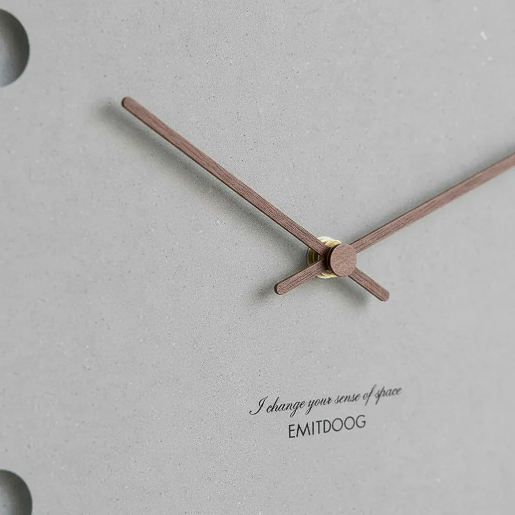 Horloge Murale Béton Minimaliste