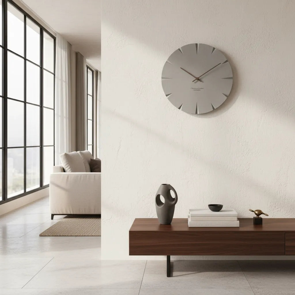 Horloge Murale Béton Minimaliste