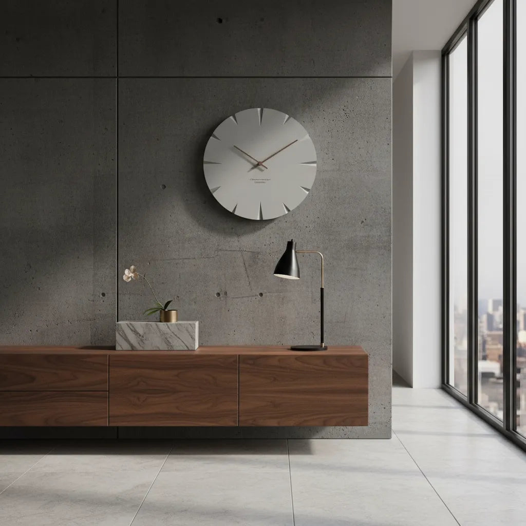Horloge Murale Béton Minimaliste