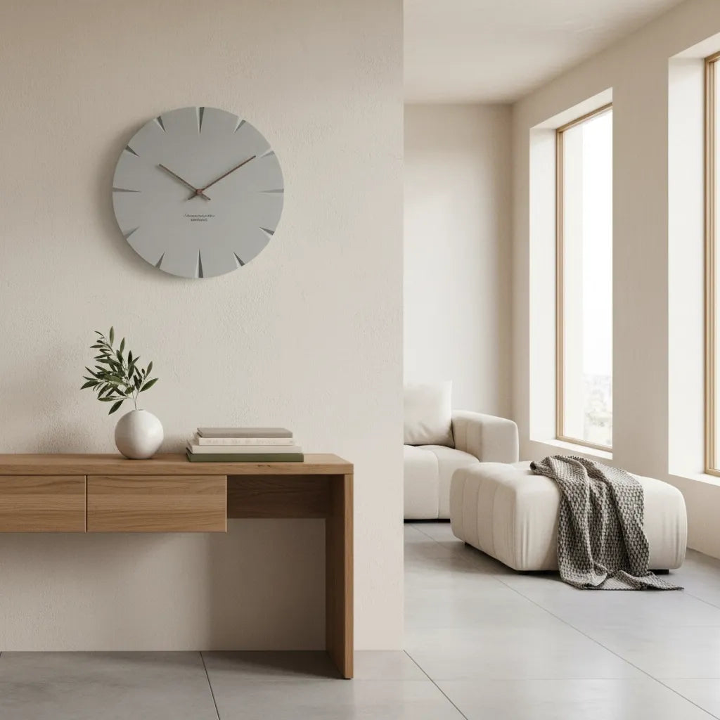 Horloge Murale Béton Minimaliste