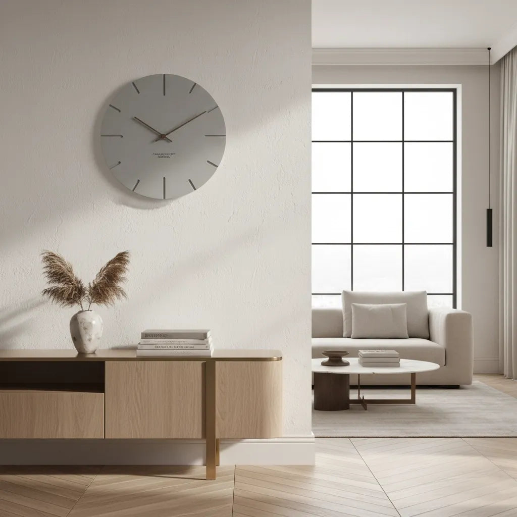 Horloge Murale Béton Minimaliste