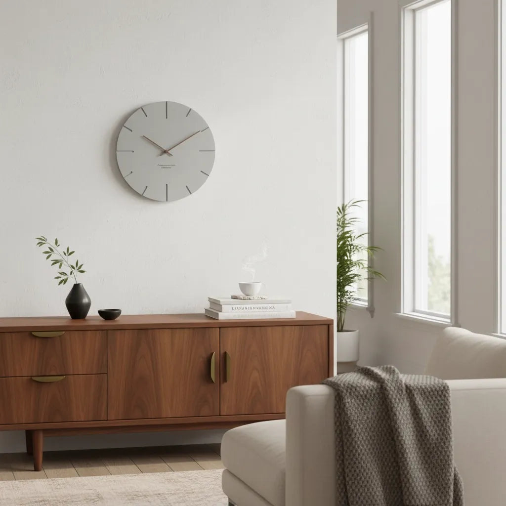 Horloge Murale Béton Minimaliste