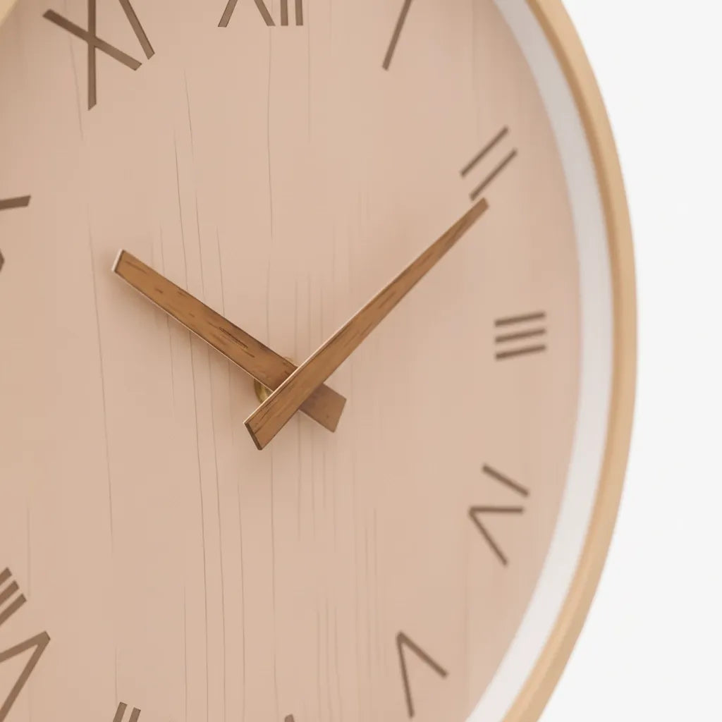 Horloge Murale Bois Design chiffre romain