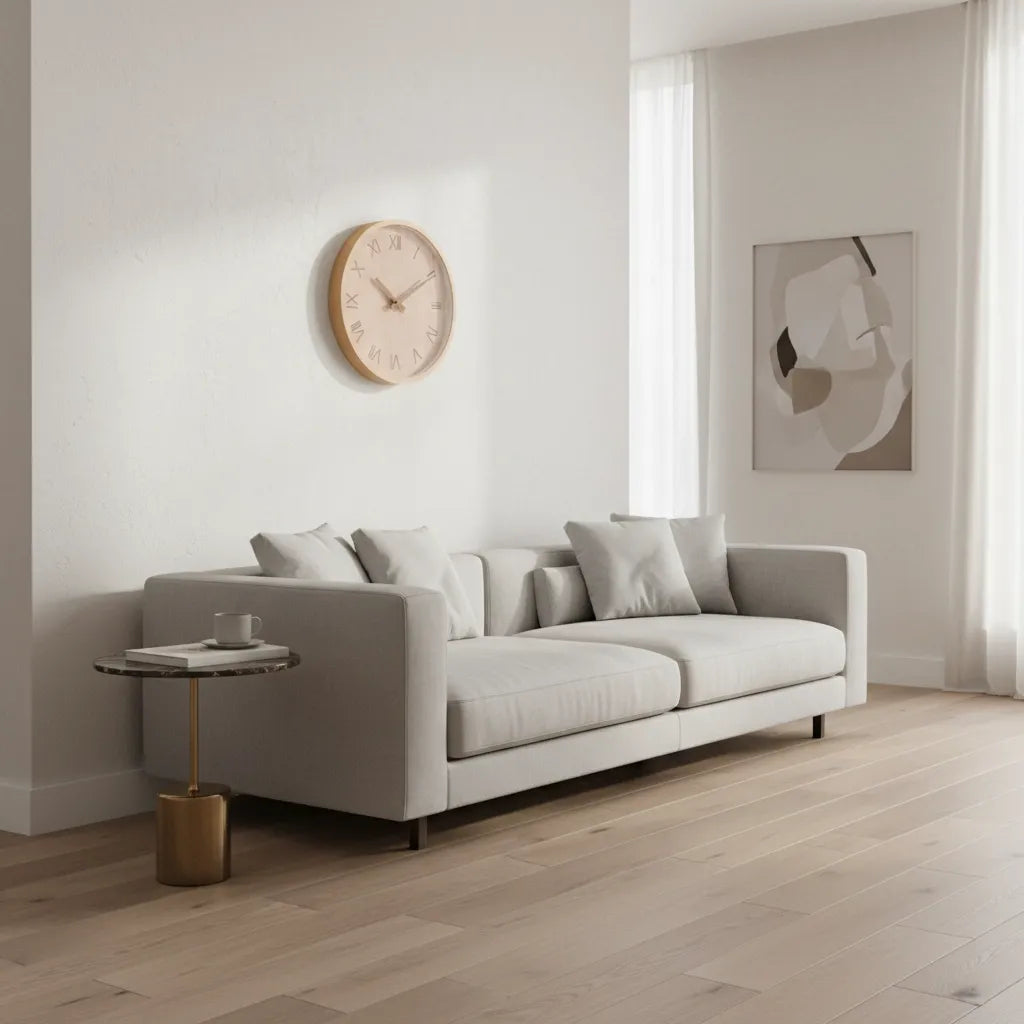 Horloge Murale Bois Design chiffre romain