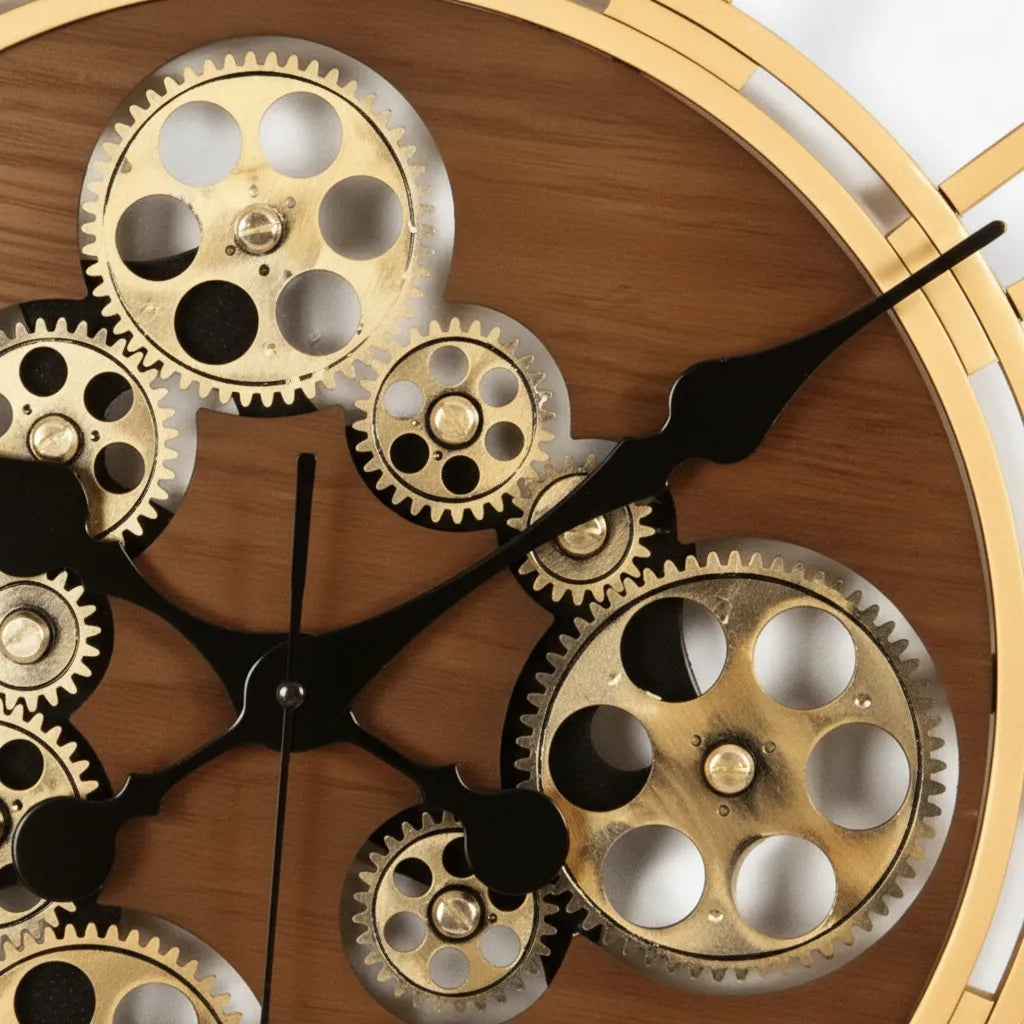 Horloge Murale Bois & Engrenages