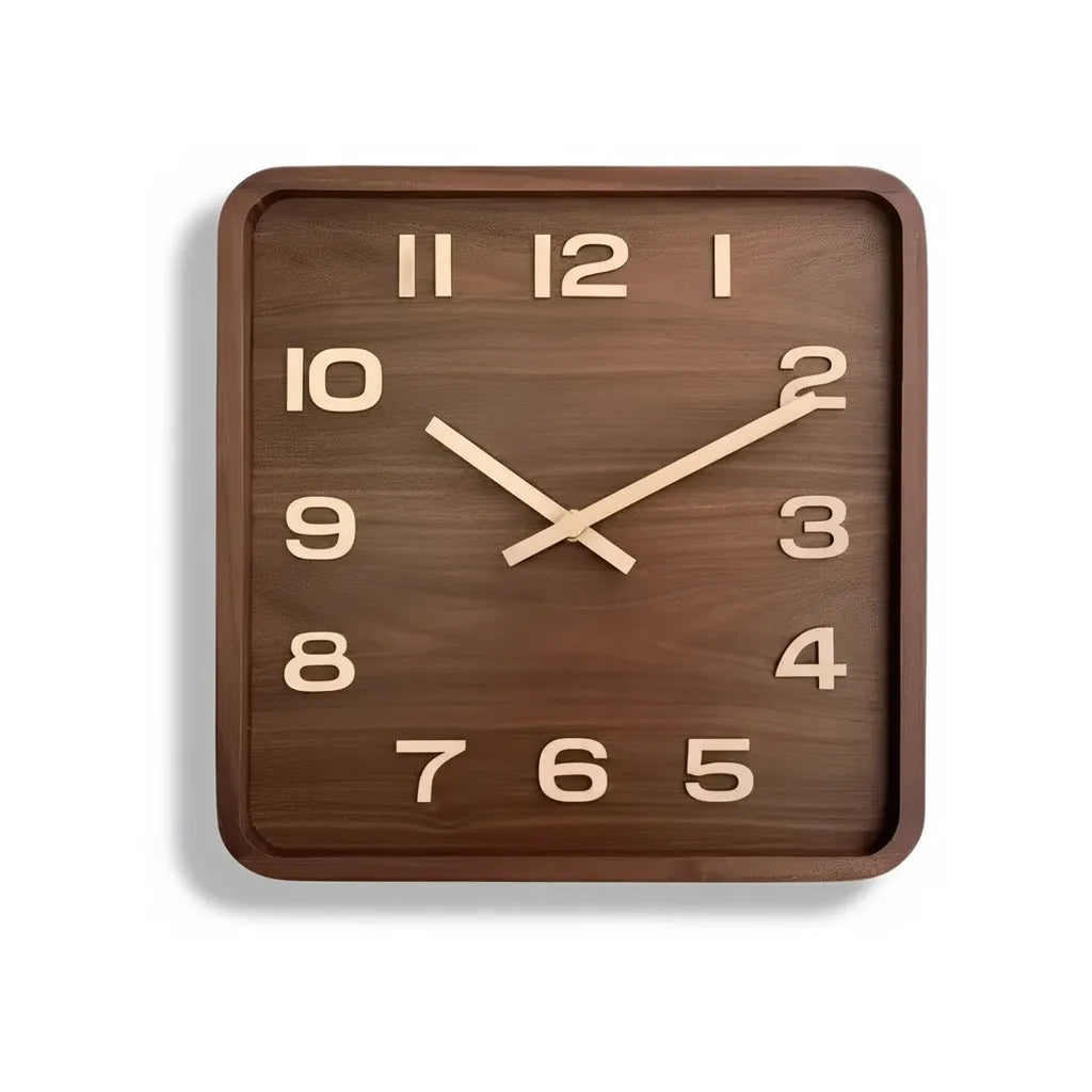 Horloge Murale Carrée en Bois