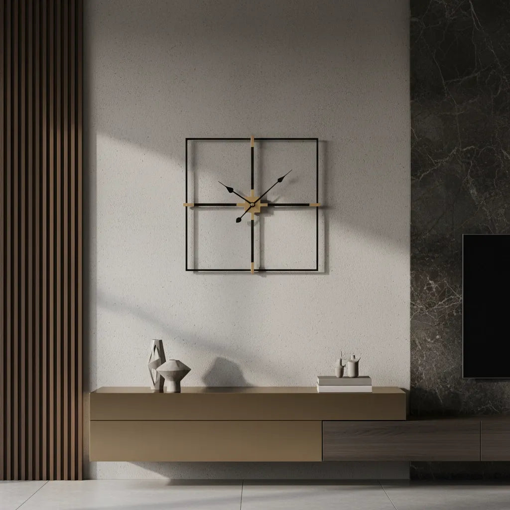 Horloge Murale Carrée Design Minimaliste