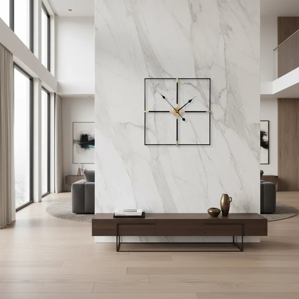 Horloge Murale Carrée Design Minimaliste