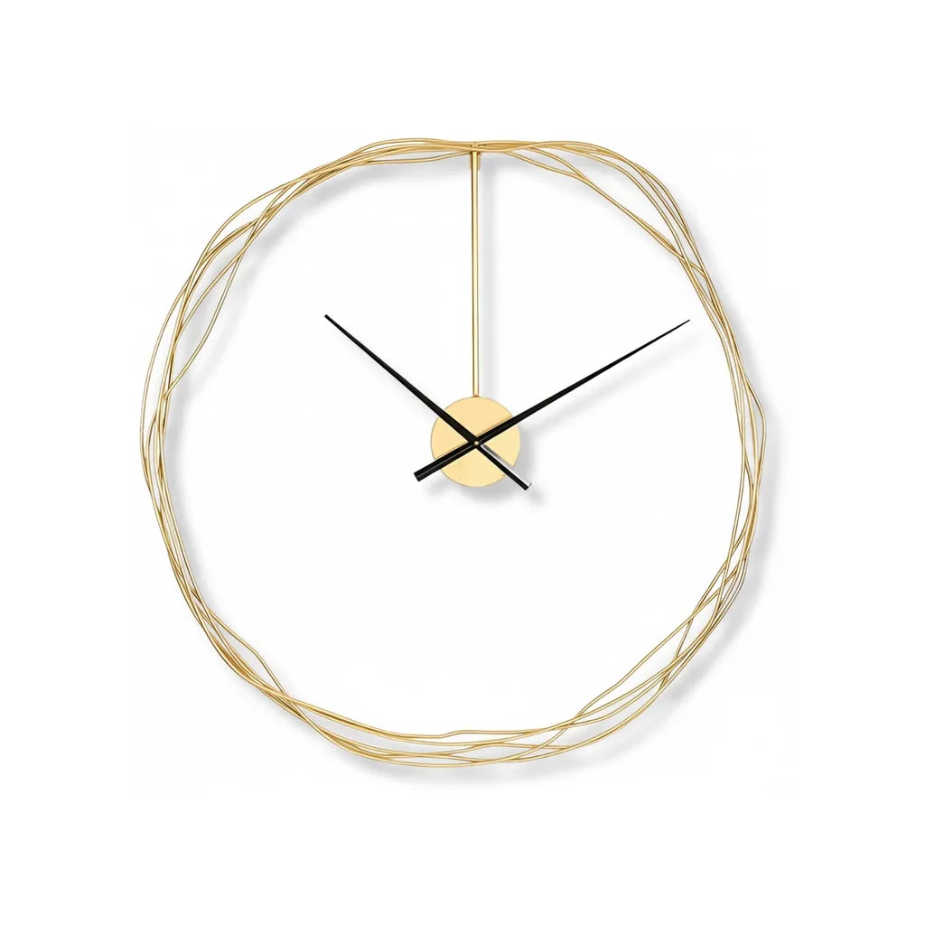Horloge Murale Cercle Fil Doré