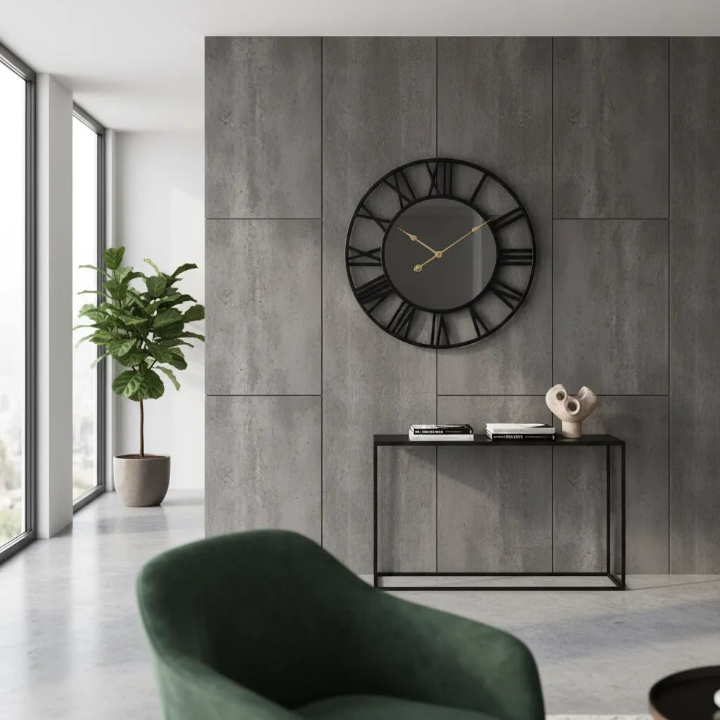 Horloge Murale Chiffre Romain & Miroir