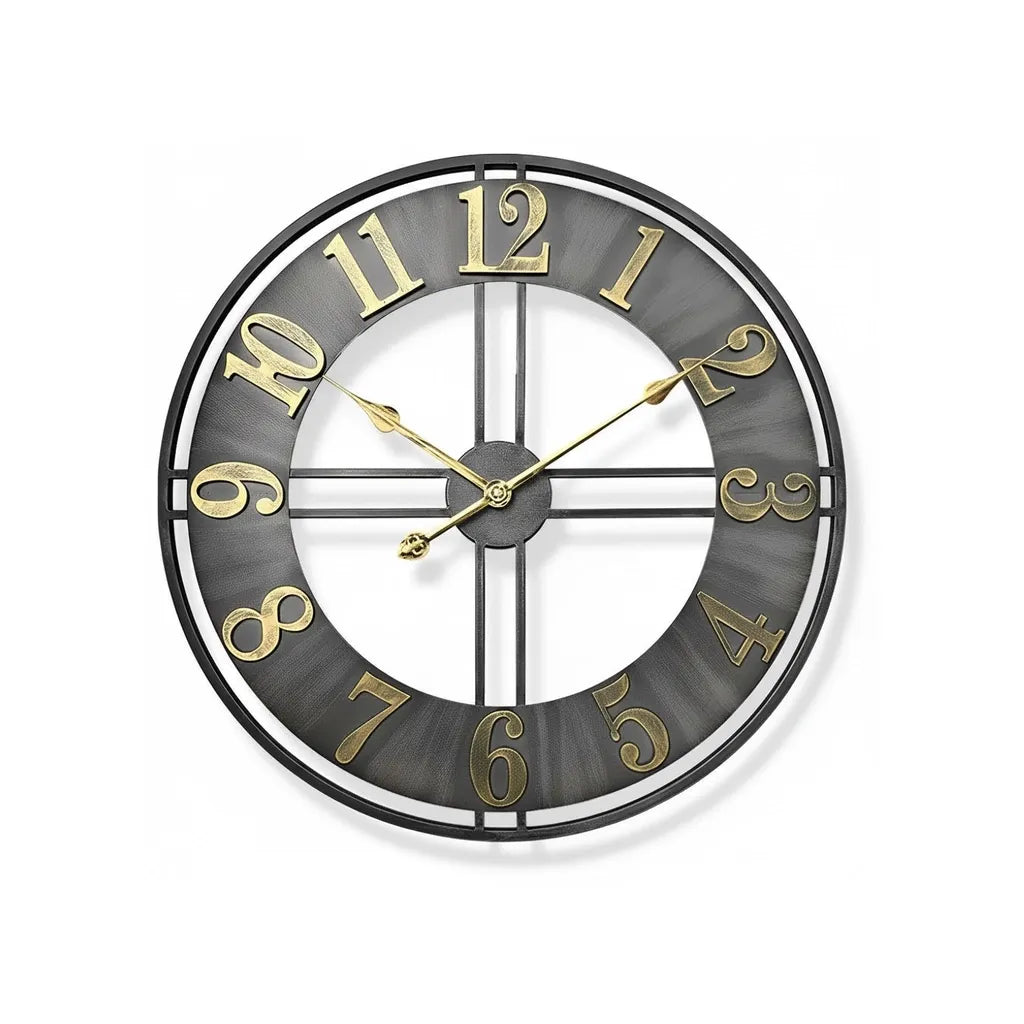 Horloge Murale Déco Loft Métal Vieilli