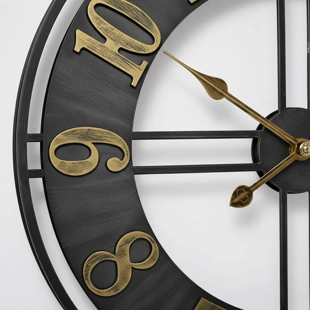 Horloge Murale Déco Loft Métal Vieilli