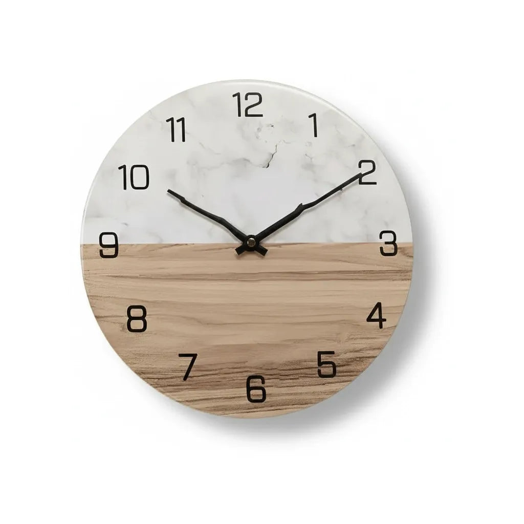Horloge Murale Design Effet Marbre