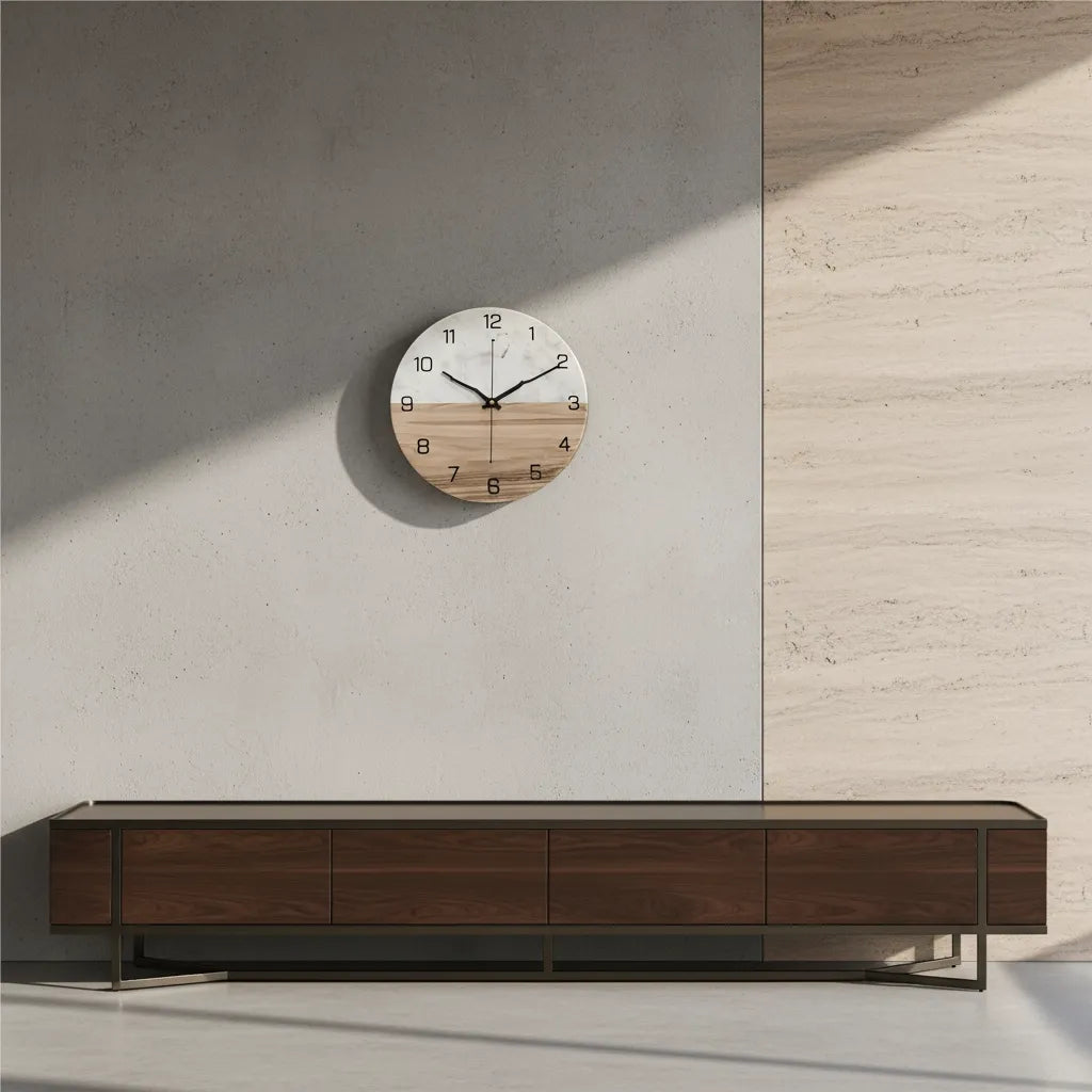 Horloge Murale Design Effet Marbre