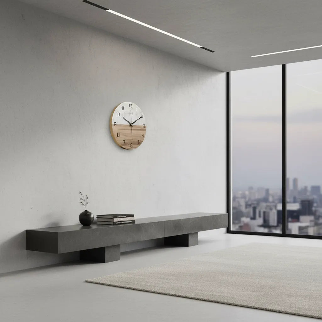 Horloge Murale Design Effet Marbre