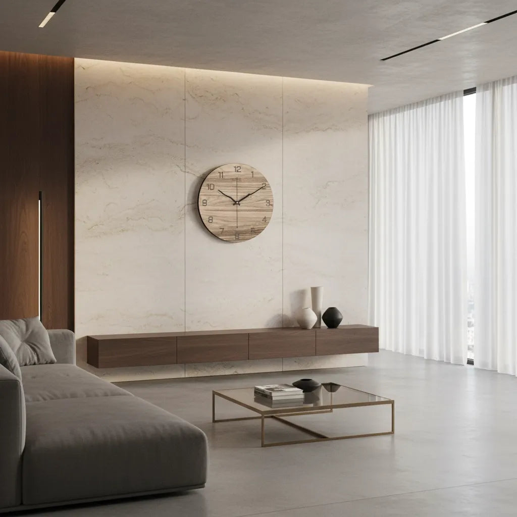 Horloge Murale Design Effet Marbre