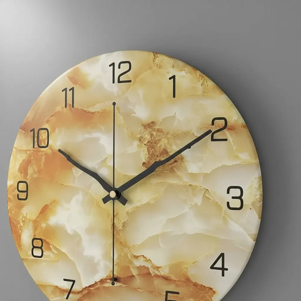 Horloge Murale Design Effet Marbre