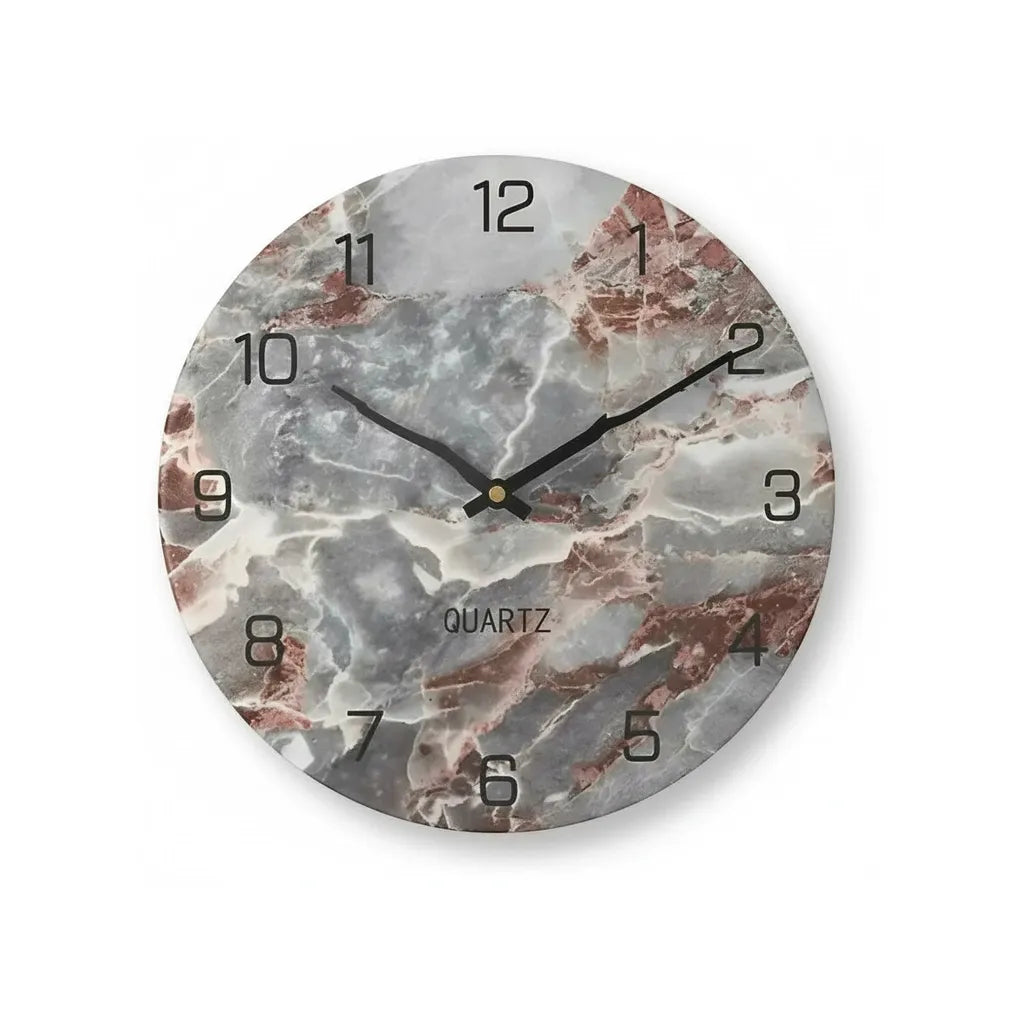 Horloge Murale Design Effet Marbre