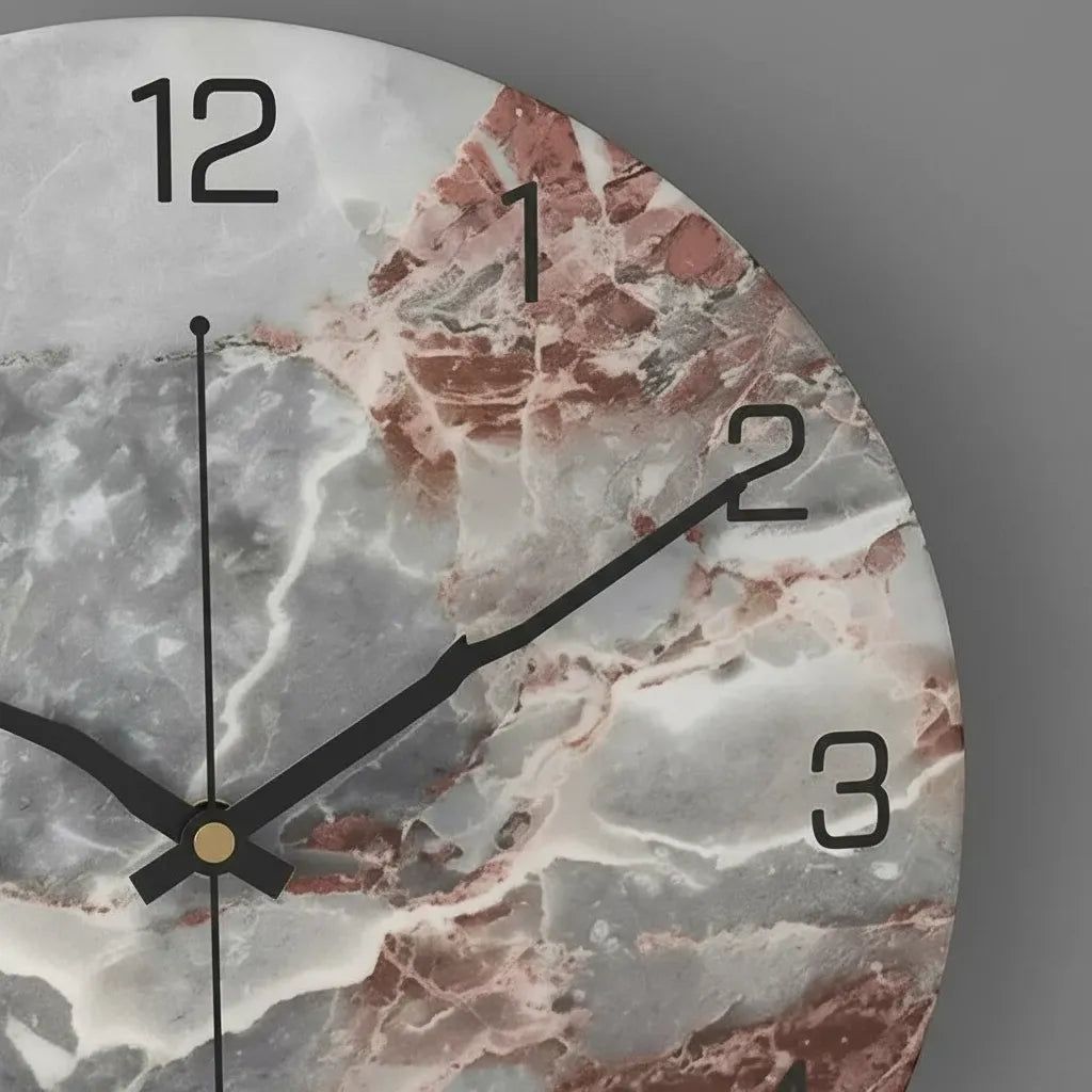 Horloge Murale Design Effet Marbre