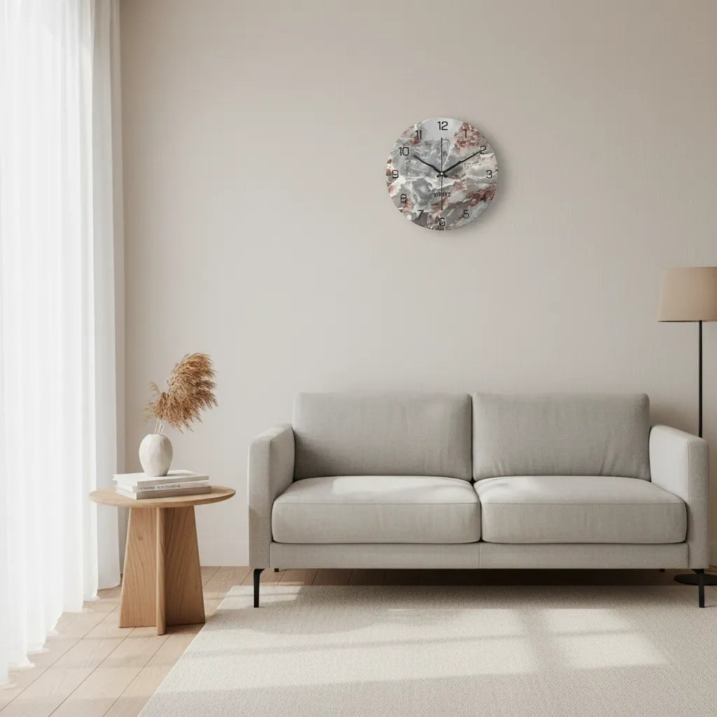 Horloge Murale Design Effet Marbre