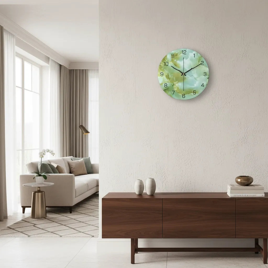 Horloge Murale Design Effet Marbre