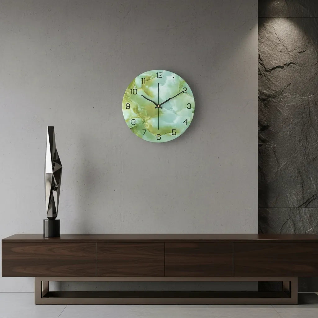 Horloge Murale Design Effet Marbre